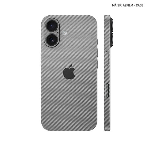 Dán Skin Iphone 17 | Air | Pro | Pro Max Vân Carbon Xám | AZFILM-CA03