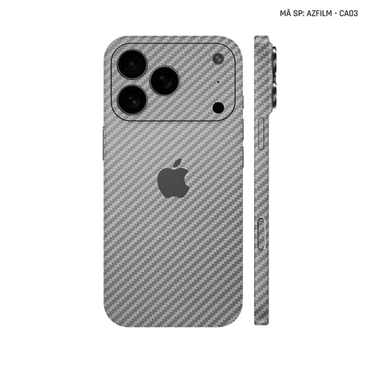 Dán Skin Iphone 17 | Air | Pro | Pro Max Vân Carbon Xám | AZFILM-CA03