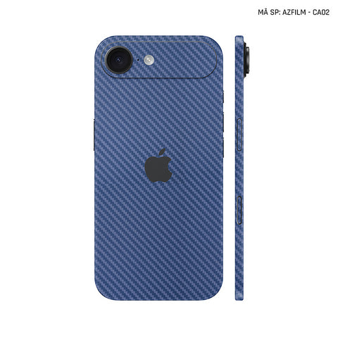 Dán Skin Iphone 17 | Air | Pro | Pro Max Vân Carbon Xanh | AZFILM-CA02