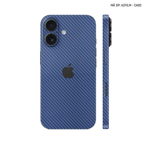 Dán Skin Iphone 17 | Air | Pro | Pro Max Vân Carbon Xanh | AZFILM-CA02