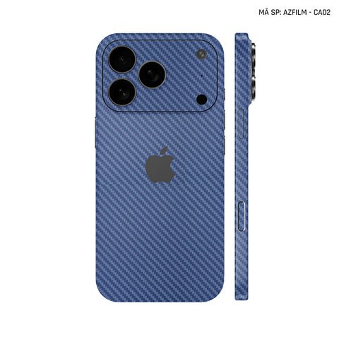 Dán Skin Iphone 17 | Air | Pro | Pro Max Vân Carbon Xanh | AZFILM-CA02