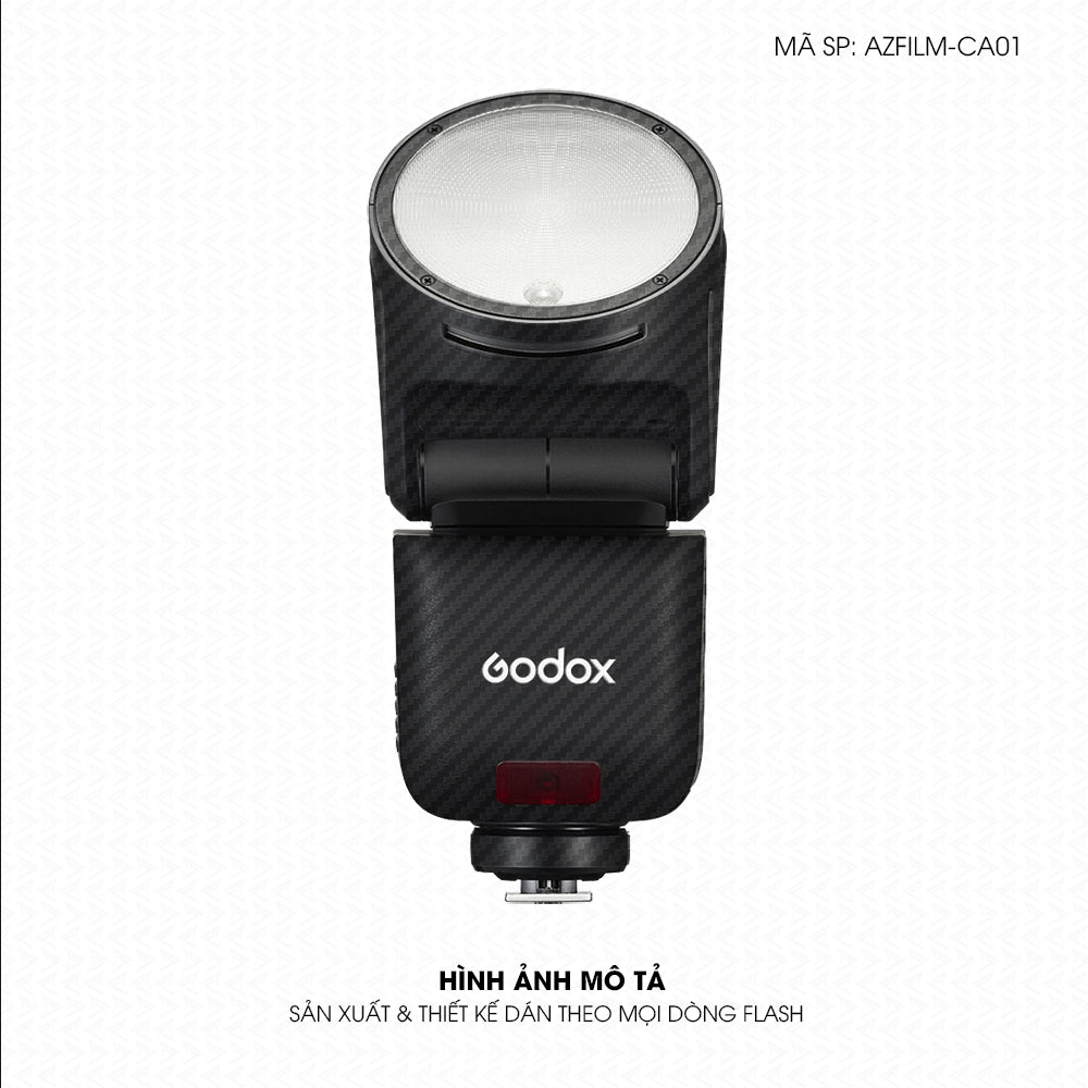 Dán Skin Đèn Flash Vân Carbon Đen | AZFILM-CA01