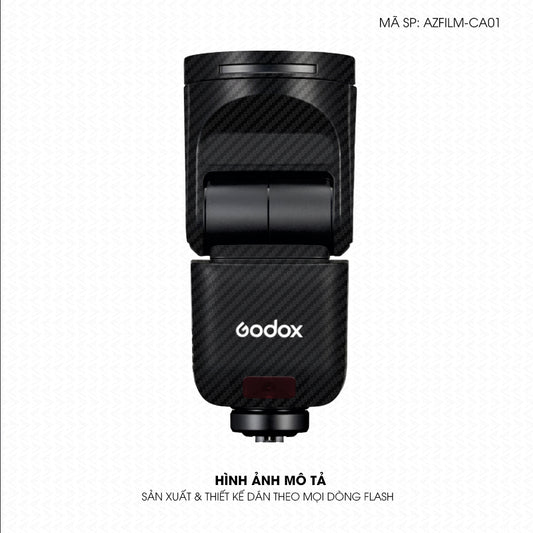 Dán Skin Đèn Flash Vân Carbon Đen | AZFILM-CA01