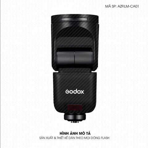 Dán Skin Đèn Flash Vân Carbon Đen | AZFILM-CA01