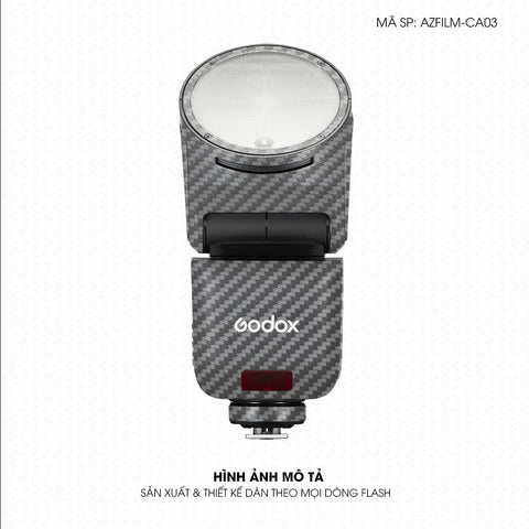 Dán Skin Đèn Flash Vân Carbon Xám | AZFILM-CA03