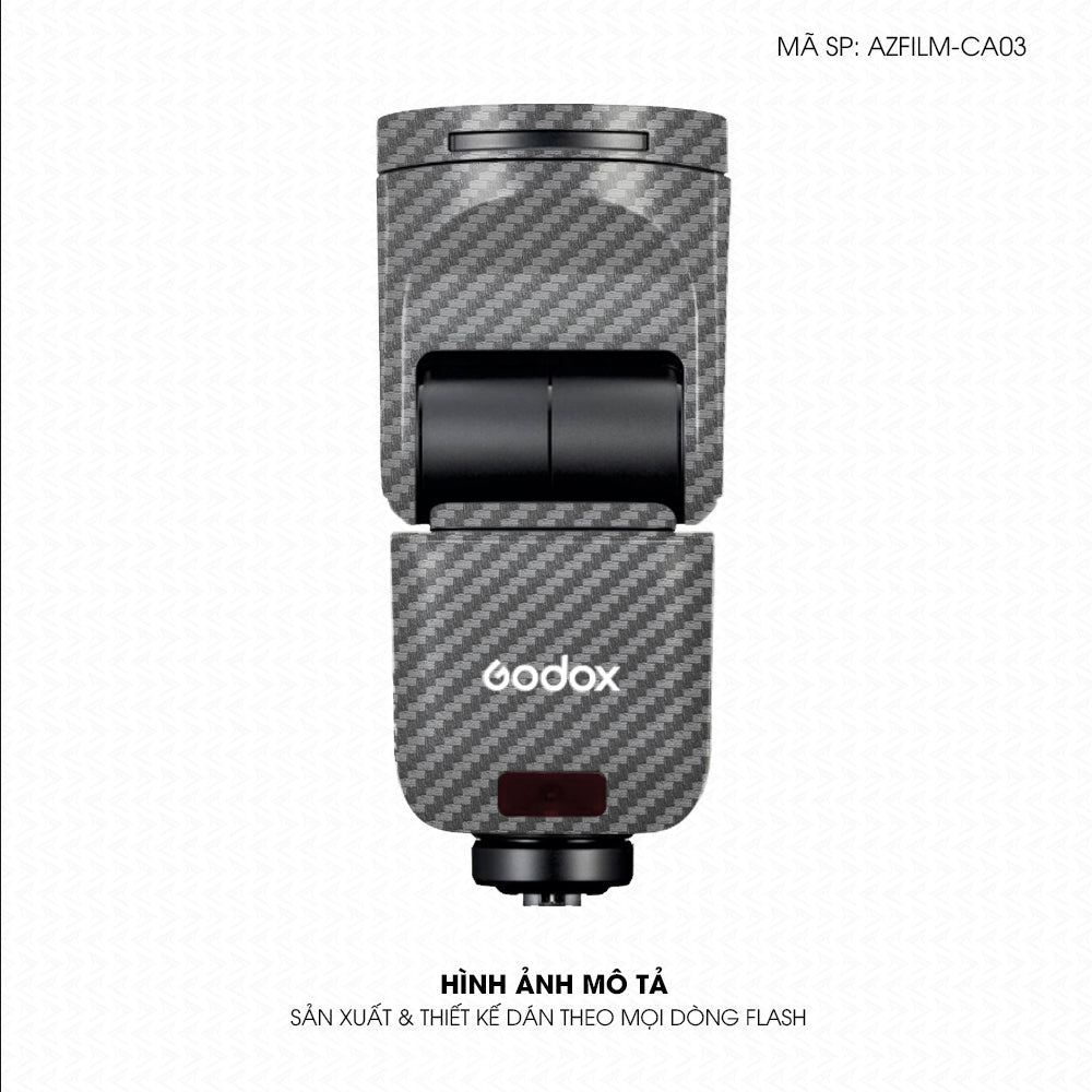Dán Skin Đèn Flash Vân Carbon Xám | AZFILM-CA03