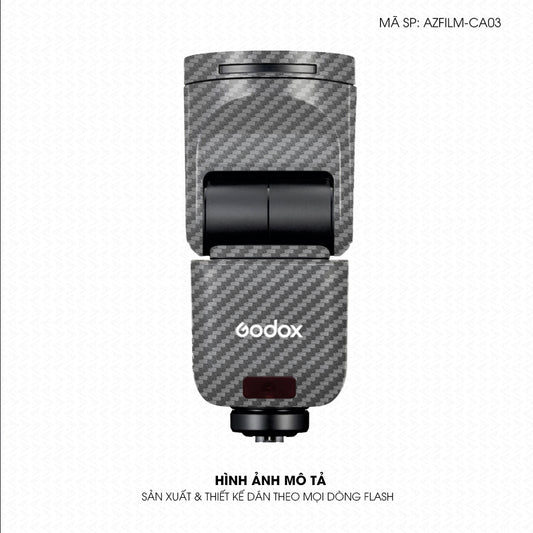 Dán Skin Đèn Flash Vân Carbon Xám | AZFILM-CA03