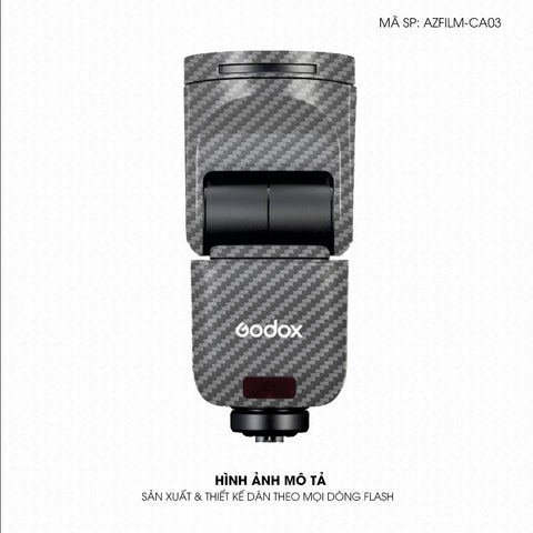 Dán Skin Đèn Flash Vân Carbon Xám | AZFILM-CA03