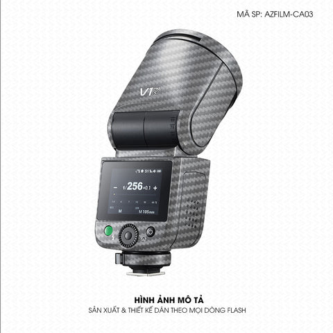 Dán Skin Đèn Flash Vân Carbon Xám | AZFILM-CA03