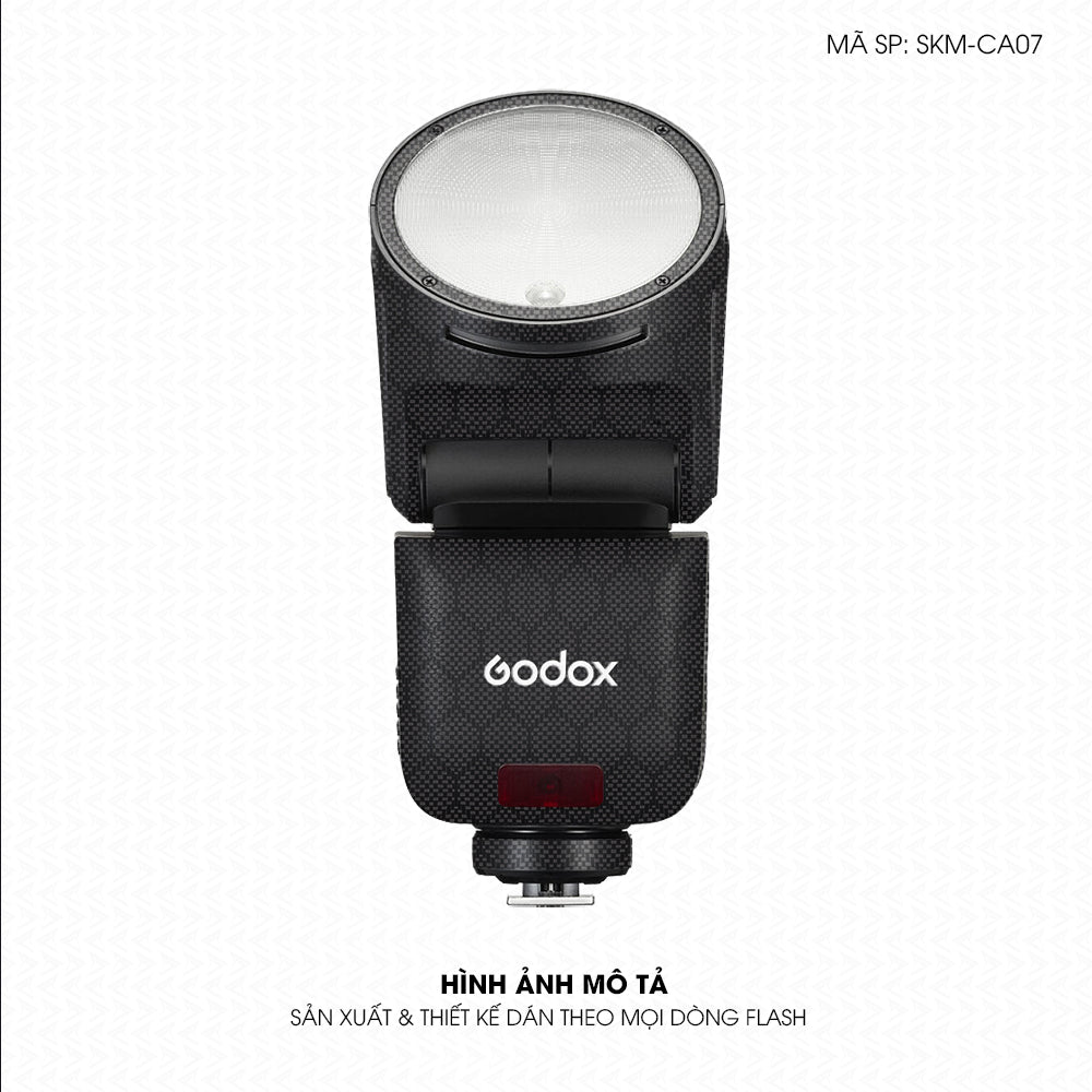 Dán Skin Đèn Flash Vân Carbon Fiber Đen | SKM-CA07