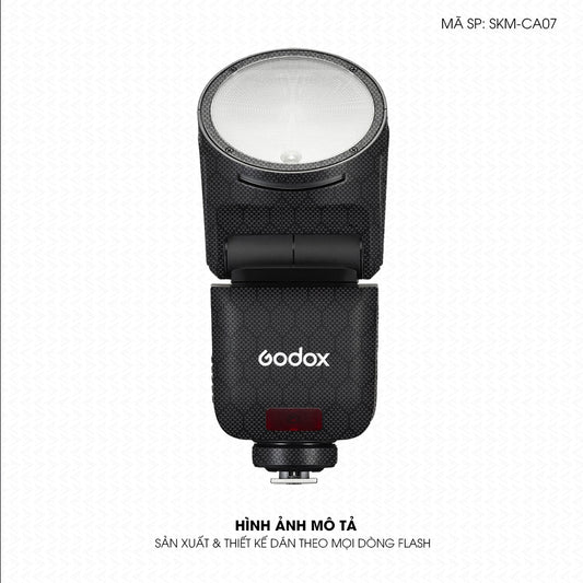 Dán Skin Đèn Flash Vân Carbon Fiber Đen | SKM-CA07