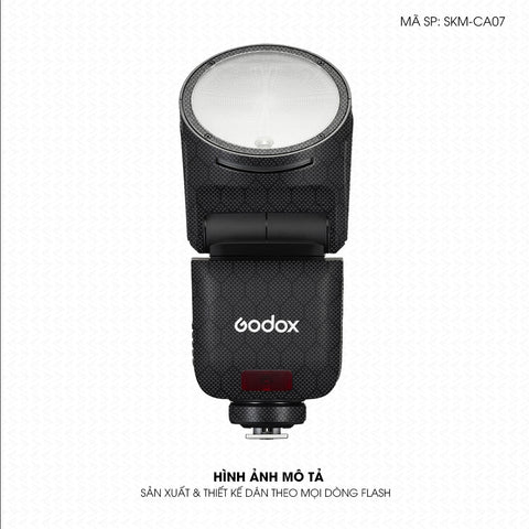 Dán Skin Đèn Flash Vân Carbon Fiber Đen | SKM-CA07