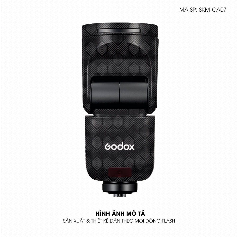 Dán Skin Đèn Flash Vân Carbon Fiber Đen | SKM-CA07