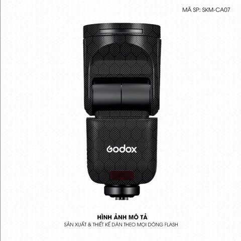 Dán Skin Đèn Flash Vân Carbon Fiber Đen | SKM-CA07