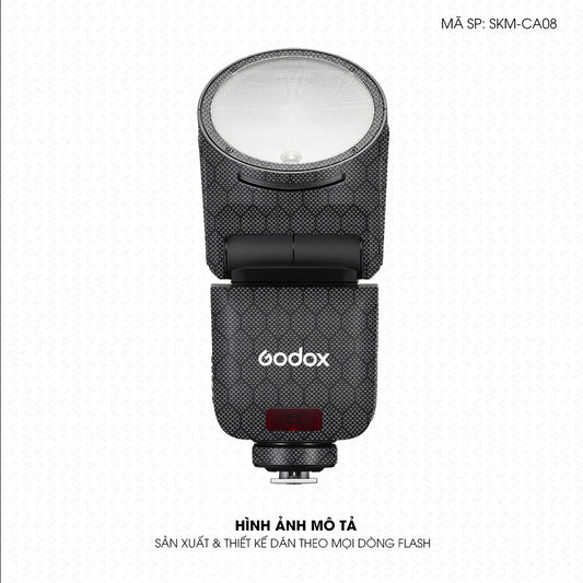 Dán Skin Đèn Flash Vân Carbon Fiber Xám | SKM-CA08