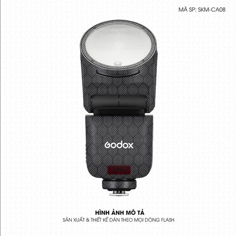 Dán Skin Đèn Flash Vân Carbon Fiber Xám | SKM-CA08