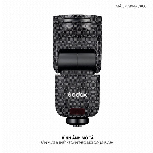 Dán Skin Đèn Flash Vân Carbon Fiber Xám | SKM-CA08