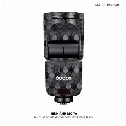 Dán Skin Đèn Flash Vân Carbon Fiber Xám | SKM-CA08