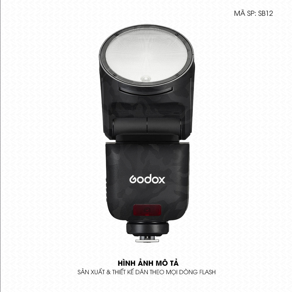 Dán Skin Đèn Flash Vân Camo Đen | SB12