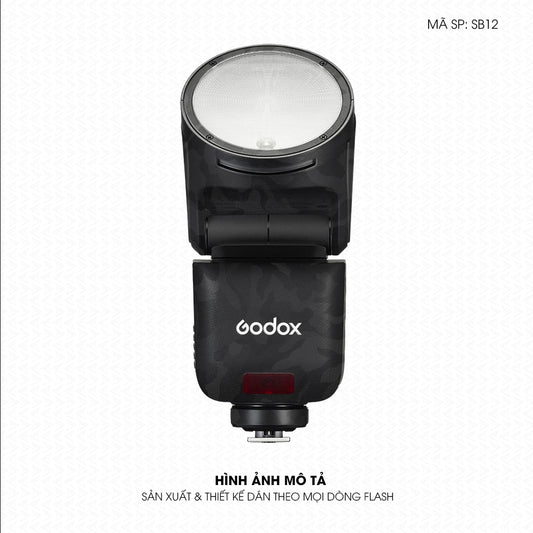 Dán Skin Đèn Flash Vân Camo Đen | SB12