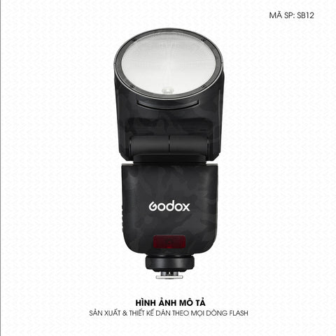 Dán Skin Đèn Flash Vân Camo Đen | SB12