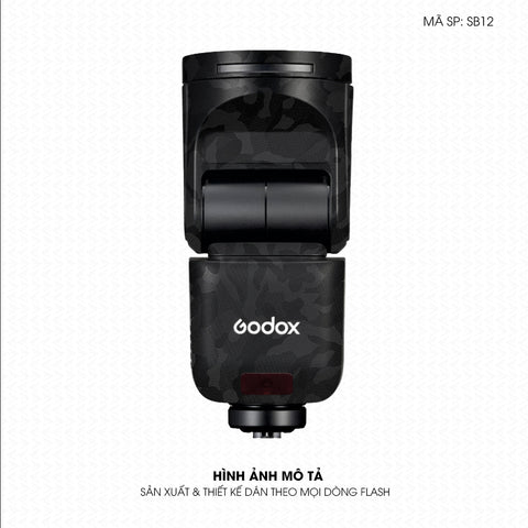 Dán Skin Đèn Flash Vân Camo Đen | SB12