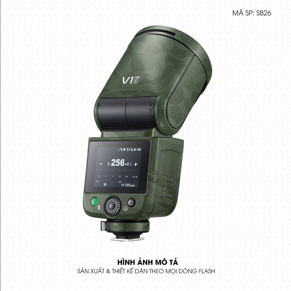 Dán Skin Đèn Flash Vân Camo Xanh | SB26