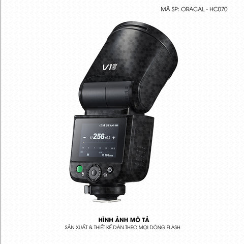 Dán Skin Đèn Flash Vân Tổ Ong Đen  | ORACAL-HC070