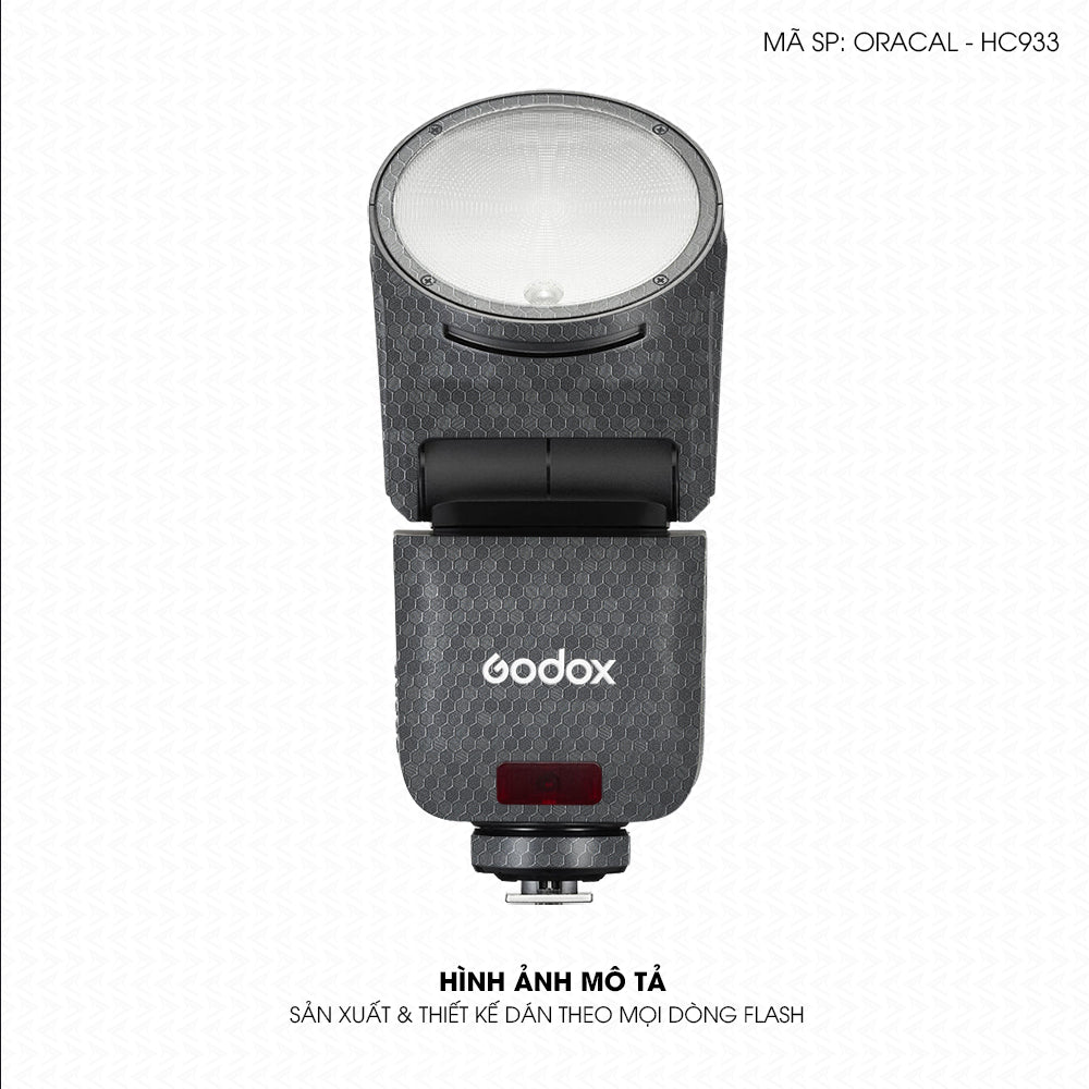Dán Skin Đèn Flash Vân Tổ Ong Xám  | ORACAL-HC933