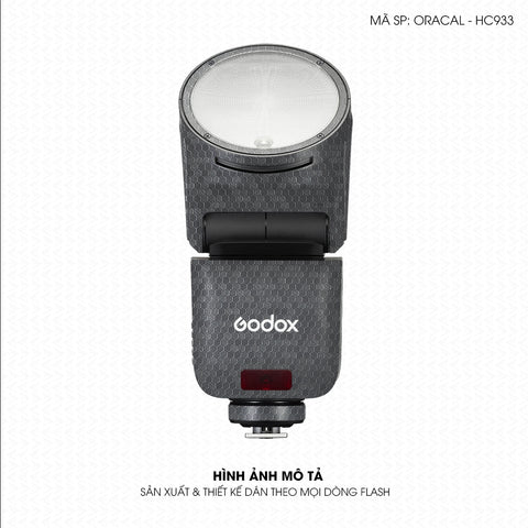 Dán Skin Đèn Flash Vân Tổ Ong Xám  | ORACAL-HC933