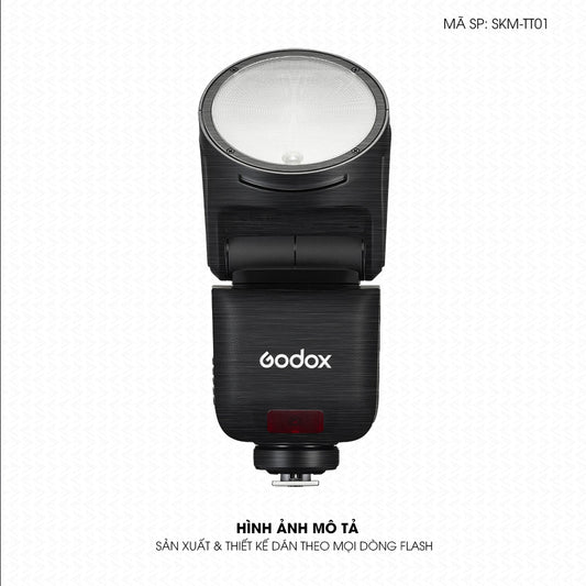 Dán Skin Đèn Flash Vân Xước Titan Đen | SKM-TT01