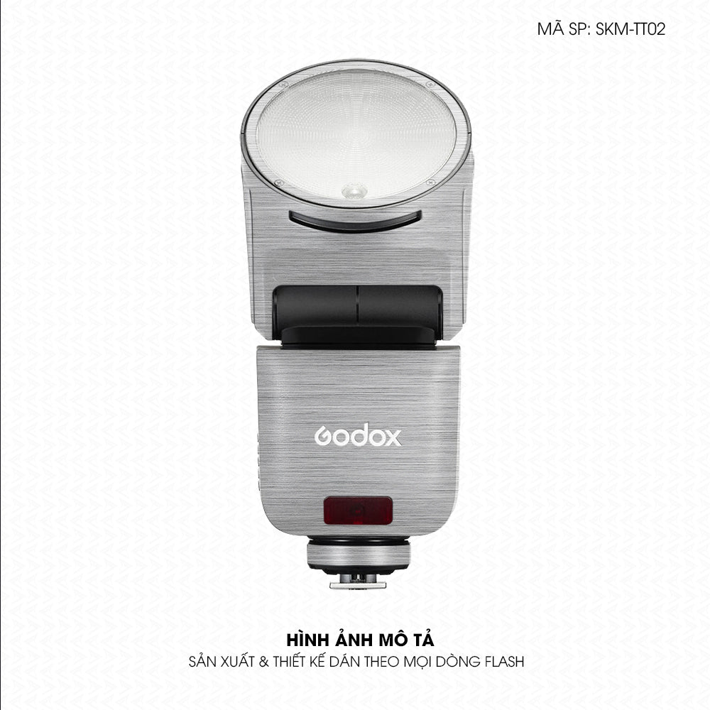 Dán Skin Đèn Flash Vân Xước Titan Bạc  | SKM-TT02
