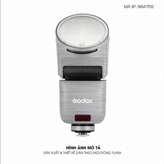 Dán Skin Đèn Flash Vân Xước Titan Bạc  | SKM-TT02