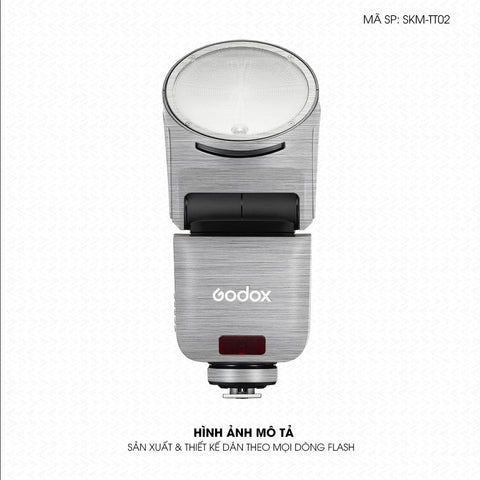 Dán Skin Đèn Flash Vân Xước Titan Bạc  | SKM-TT02