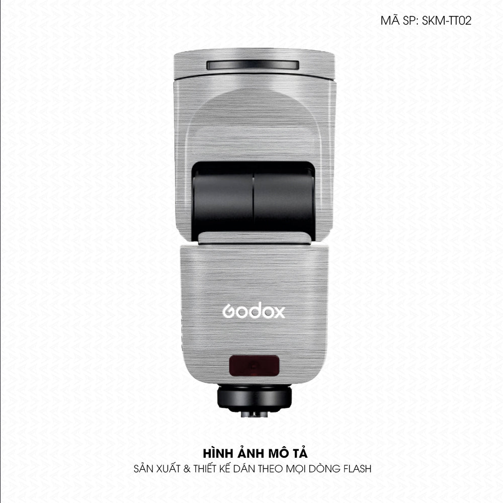 Dán Skin Đèn Flash Vân Xước Titan Bạc  | SKM-TT02