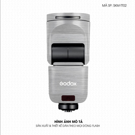 Dán Skin Đèn Flash Vân Xước Titan Bạc  | SKM-TT02