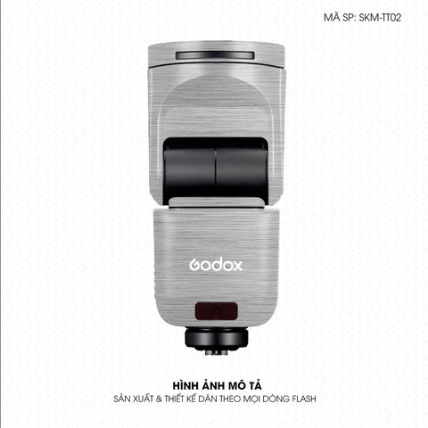 Dán Skin Đèn Flash Vân Xước Titan Bạc  | SKM-TT02