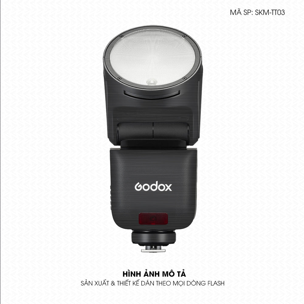 Dán Skin Đèn Flash Vân Xước Titan Đen Xám | SKM-TT03