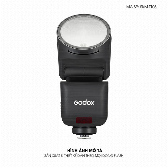 Dán Skin Đèn Flash Vân Xước Titan Đen Xám | SKM-TT03