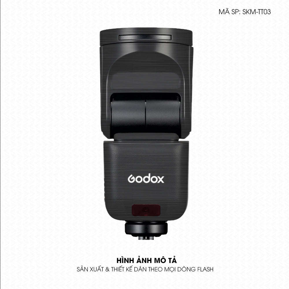 Dán Skin Đèn Flash Vân Xước Titan Đen Xám | SKM-TT03