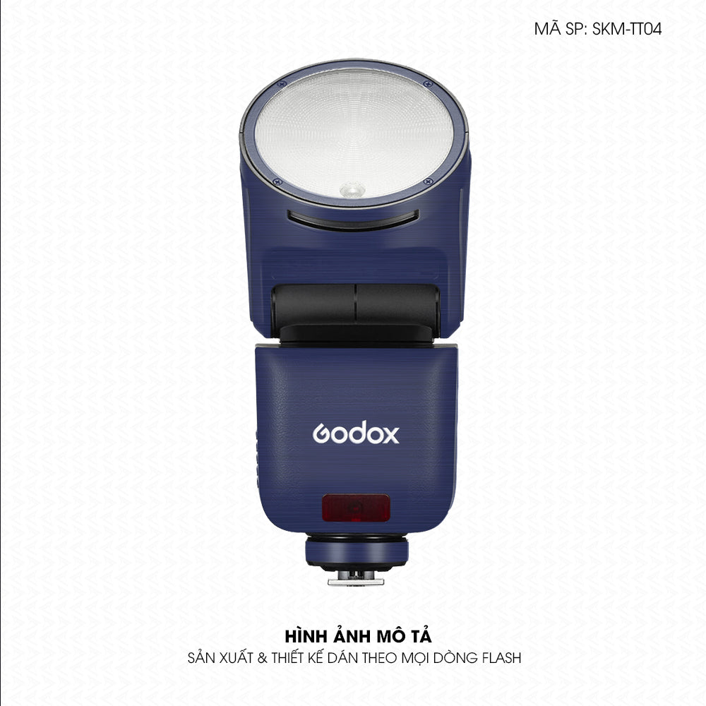 Dán Skin Đèn Flash Vân Xước Titan Xanh | SKM-TT04