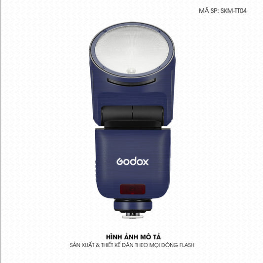 Dán Skin Đèn Flash Vân Xước Titan Xanh | SKM-TT04