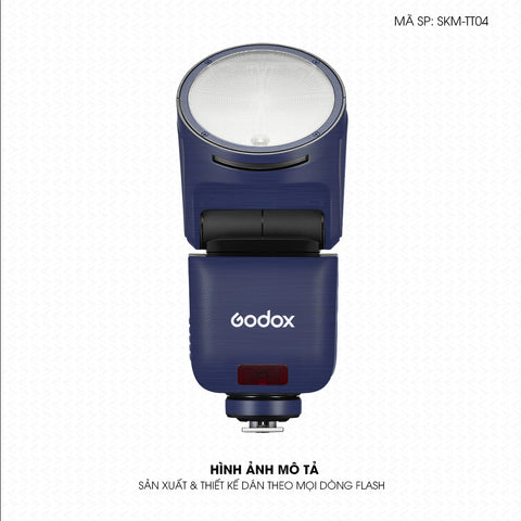 Dán Skin Đèn Flash Vân Xước Titan Xanh | SKM-TT04