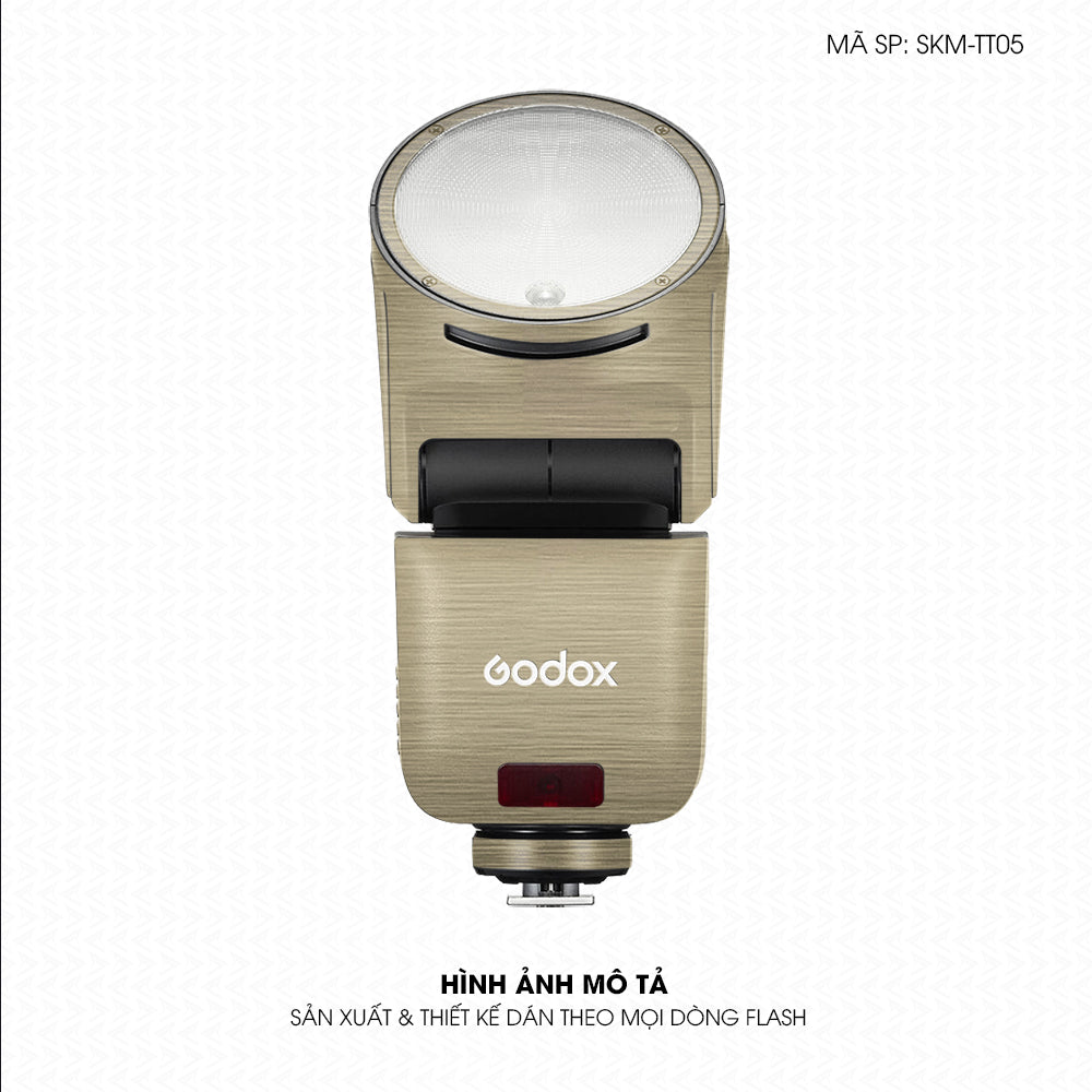 Dán Skin Đèn Flash Vân Xước Titan Vàng Sampanh | SKM-TT05