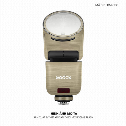 Dán Skin Đèn Flash Vân Xước Titan Vàng Sampanh | SKM-TT05