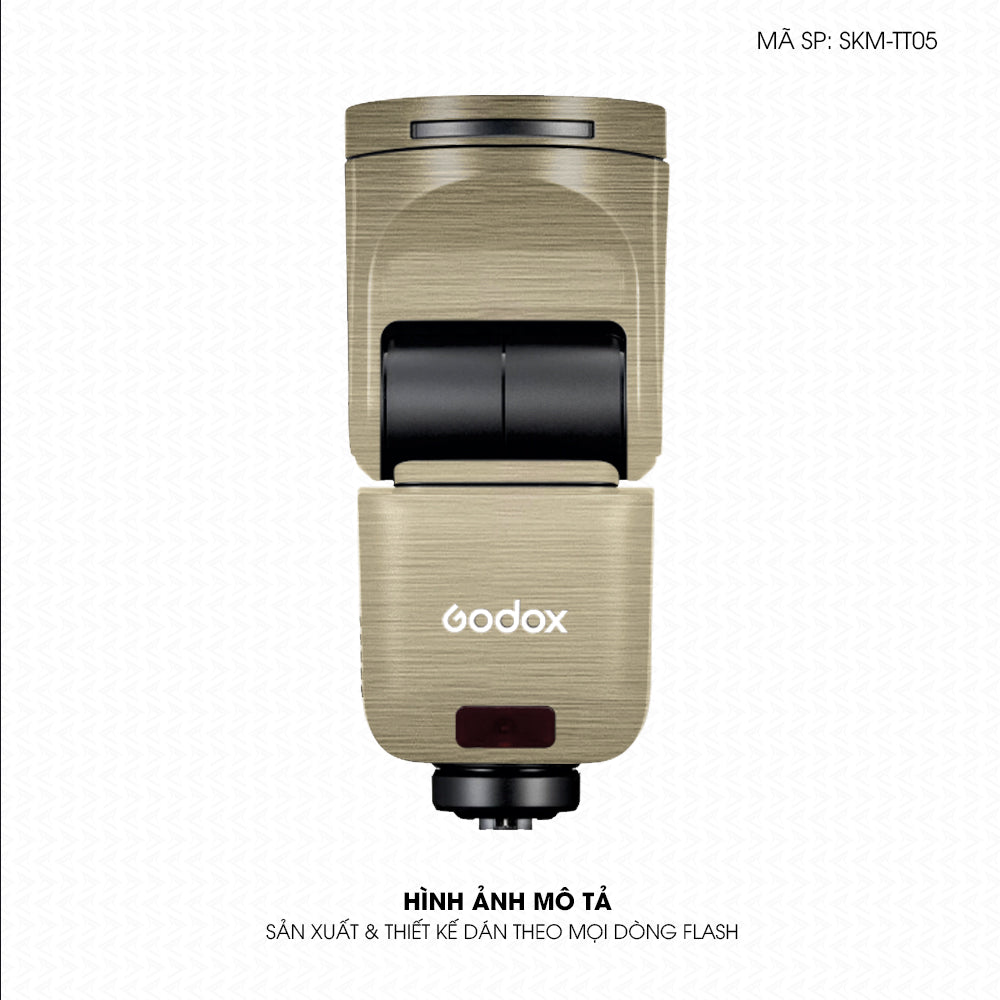 Dán Skin Đèn Flash Vân Xước Titan Vàng Sampanh | SKM-TT05