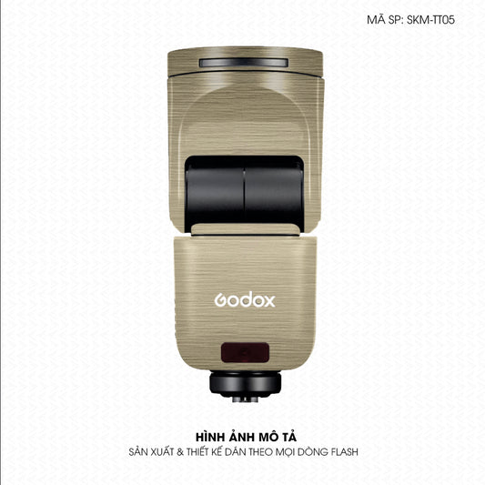 Dán Skin Đèn Flash Vân Xước Titan Vàng Sampanh | SKM-TT05
