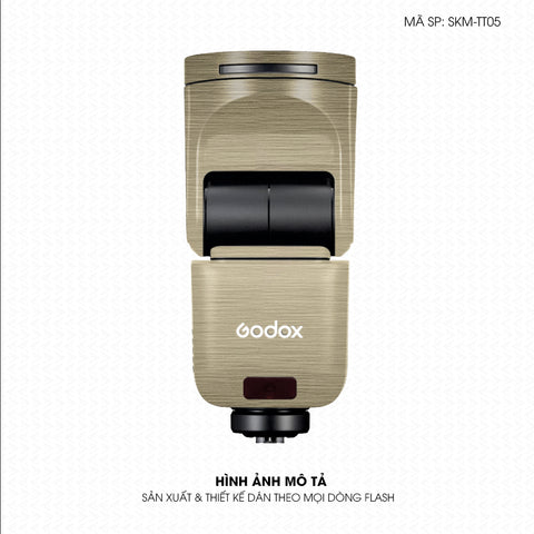 Dán Skin Đèn Flash Vân Xước Titan Vàng Sampanh | SKM-TT05