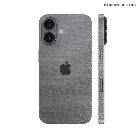 Dán Skin Iphone 17 | Air | Pro | Pro Max Oracal Vân Tổ Ong Xám | HC933