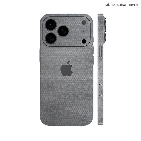 Dán Skin Iphone 17 | Air | Pro | Pro Max Oracal Vân Tổ Ong Xám | HC933